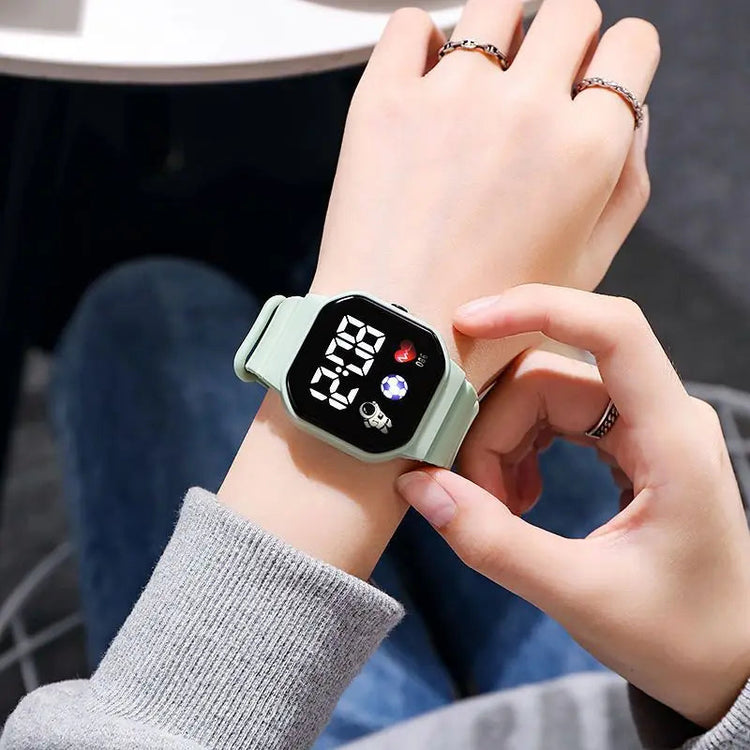 Waterproof LED Digital Kids Sport Watch Silicone Strap Inspirational Watches