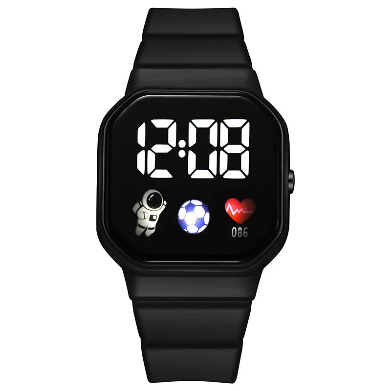Waterproof LED Digital Kids Sport Watch Silicone Strap Inspirational Watches