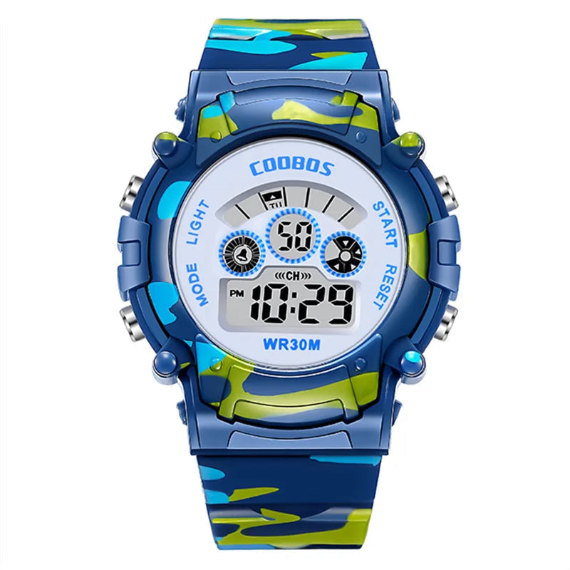 Multifunctional Kids Electronic Watch Color Luminous Dial Life Waterproof Inspirational Watches