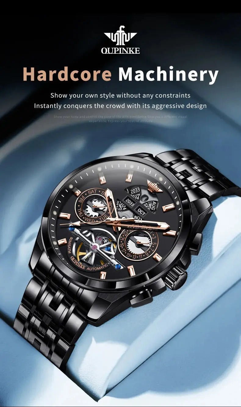 Automatic Luxury Waterproof Hollow Skeleton Watch - Inspirational Watches