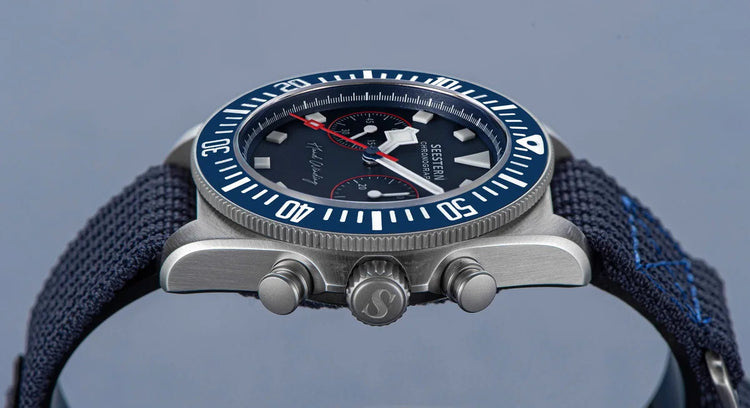 SEESTERN Chronograph Man of Watch Mechanical Tianjin ST1901 Movement Sapphire Wristwatches Nylon Sticker Strap Luminous Skeleton Inspirational Watches