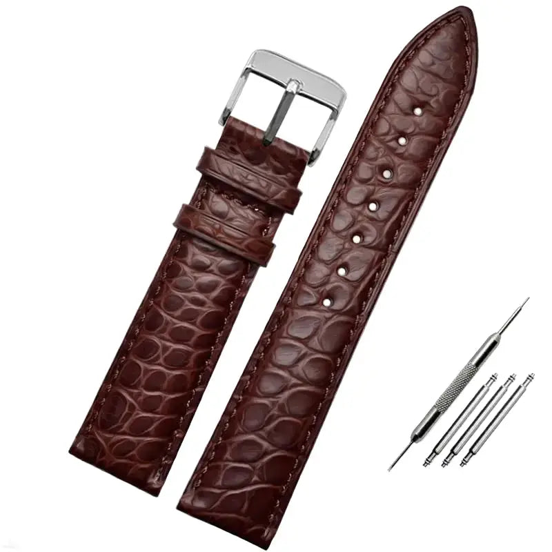 Premium Crocodile-Pattern Leather Watch Strap