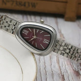 Brand Snake Head Dial Women Watch Luxury Ladies Quartz Watches Droplet Shaped Roman Numeral Steel Strap Wristwatches Gift Clock Inspirational Watches