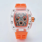 six-pin multi-functional running second engraving hollow quartz watch - Inspirational Watches