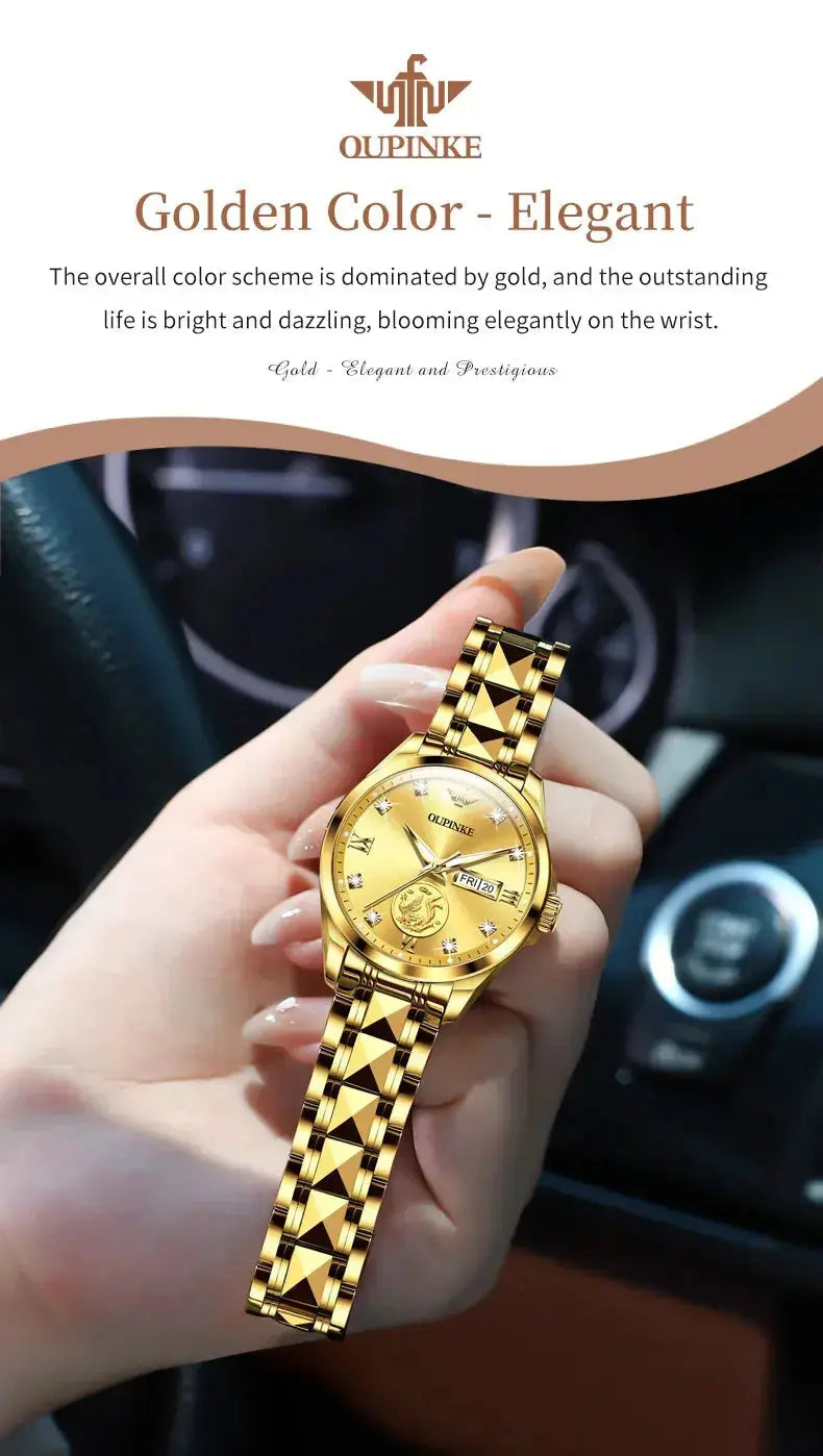 Gold Phoenix Women Luxury Swiss Certified Automatic Mechanical Watch - Inspirational Watches