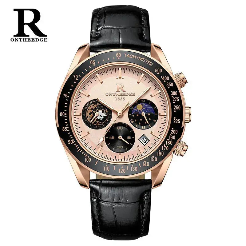 Chronograph Style Multifunction 6-Hand Big Dial Wristwatch for Business & Sports - Inspirational Watches