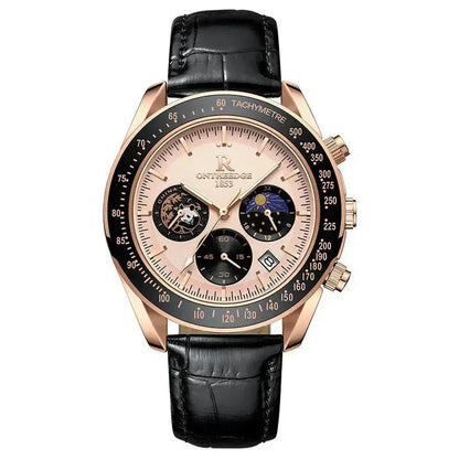 Chronograph Style Multifunction 6-Hand Big Dial Wristwatch for Business & Sports - Inspirational Watches
