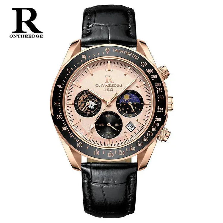 Chronograph Style Multifunction 6-Hand Big Dial Wristwatch for Business & Sports - Inspirational Watches