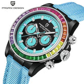 Automatic Mechanical Watch 40MM Rainbow Circle Multifunction Wristwatch Inspirational Watches