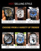 Reef Tiger 316L Stainless Steel Wine Barrel Automatic Watch Fashion Mulitfunction Tourbillon Mechanical Watches for Men RGA3069 Inspirational Watches