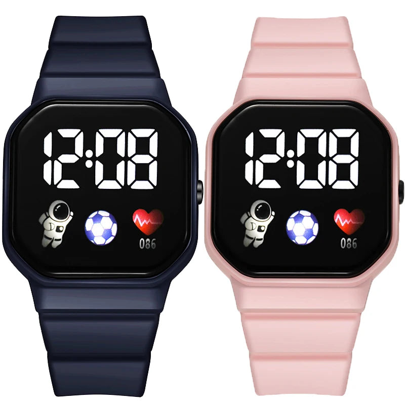 Waterproof LED Digital Kids Sport Watch Silicone Strap Inspirational Watches