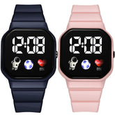 Waterproof LED Digital Kids Sport Watch Silicone Strap Inspirational Watches
