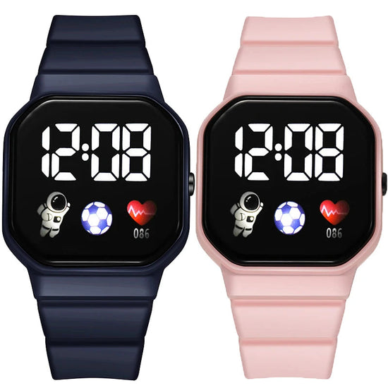 Waterproof LED Digital Kids Sport Watch Silicone Strap Inspirational Watches