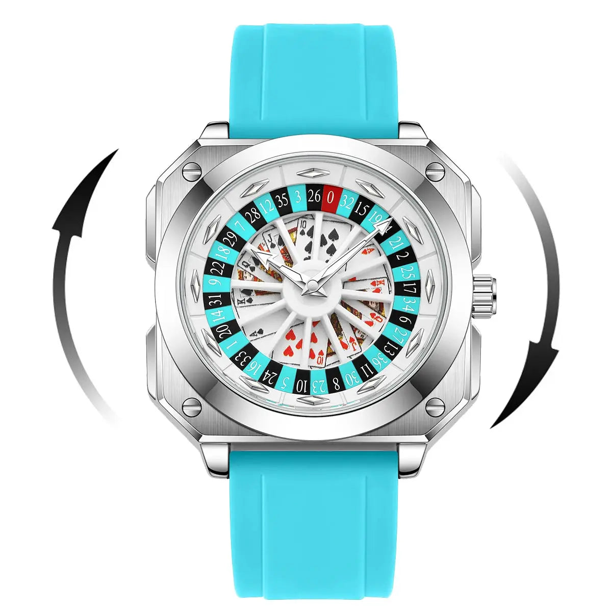 Roulette Sports Style Fashion Night Light Square Watch Inspirational Watches