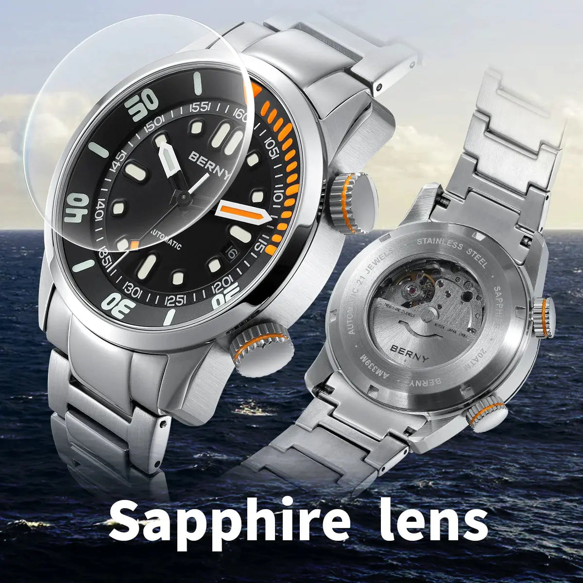 Automatic Dive Super Luminous Sapphire Swim Sport Mechanical Inspirational Watches