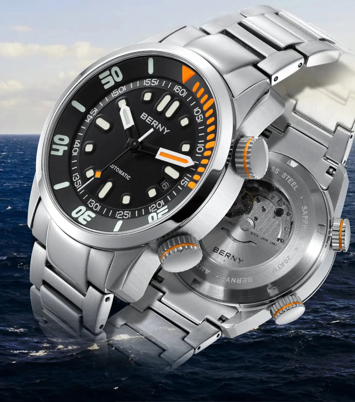 Automatic Dive Super Luminous Sapphire Swim Sport Mechanical Inspirational Watches