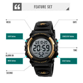 LED light Display Digital Alarm Clock 5Bar Waterproof Kids Sports Watch Inspirational Watches