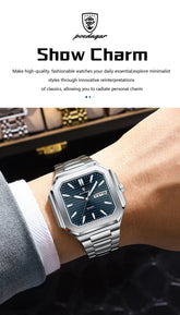 Square Fashion Man Waterproof Luminous Wristwatch Inspirational Watches