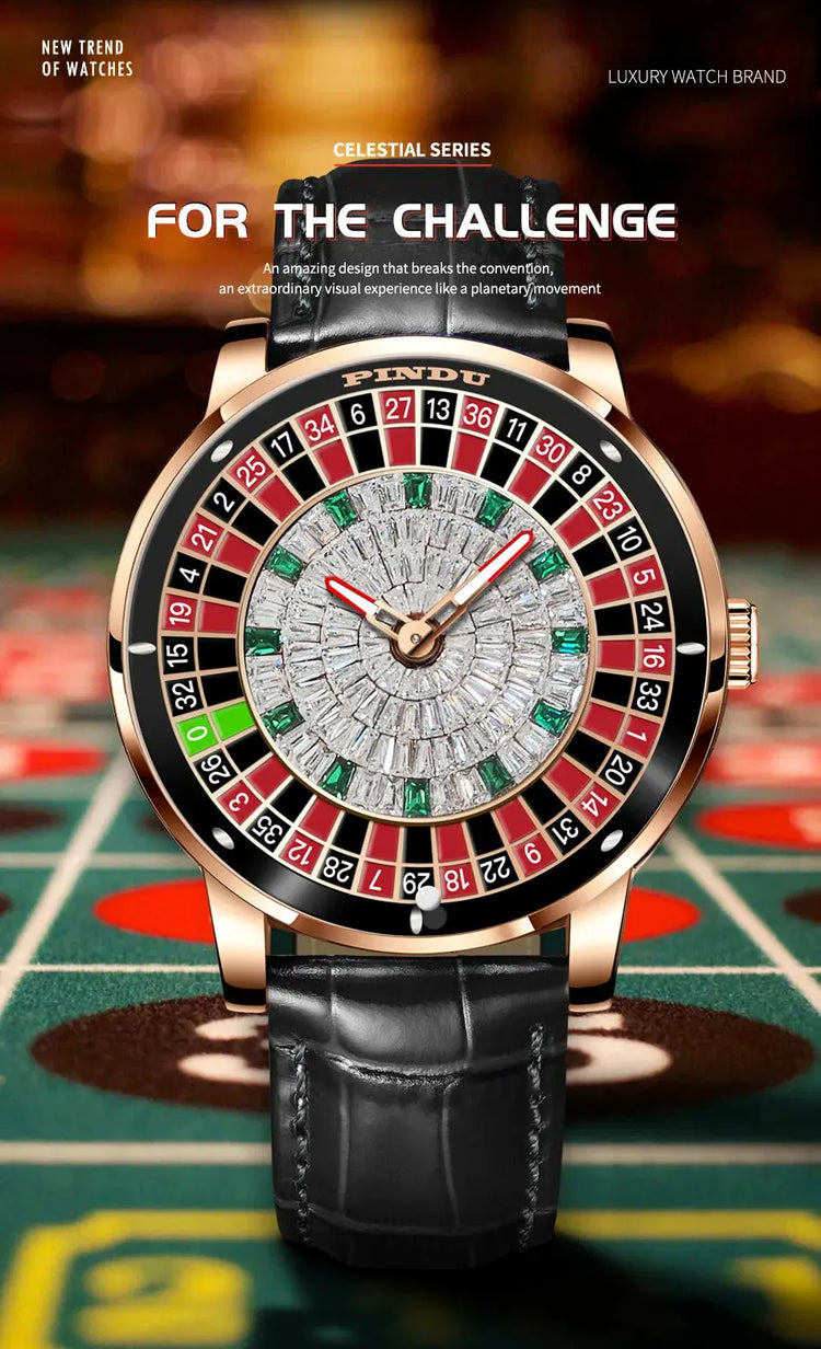 Design Automatic Mechanical Watch Movement Rotating Dial Roulette Watch - Inspirational Watches