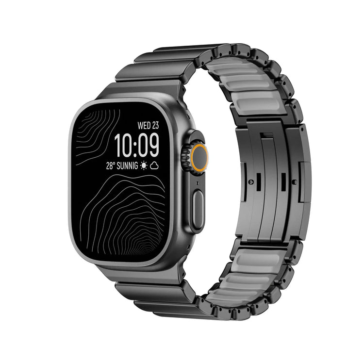 Titanium and Silicone Apple Watch Strap
