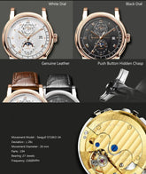 New LOBINNI Luxury Brand Seagull ST16K3-3A Automatic Mechanical Men&