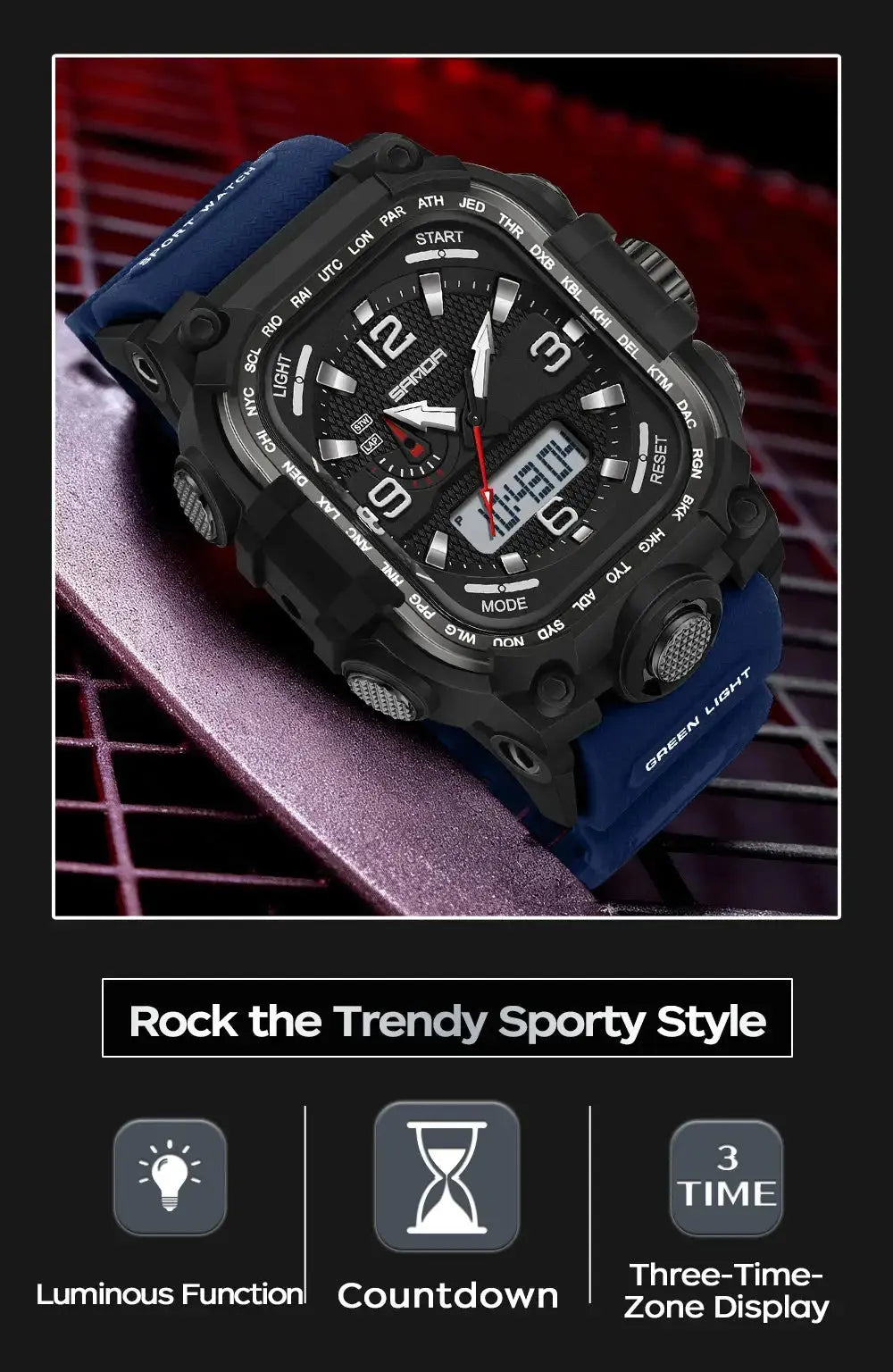 Multi functions Sports Wristwatch Inspirational Watches