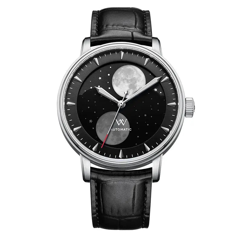 WM Watch Automatic Mechanical Watches Men Lunar Moon Phase Sapphire Waterproof Man Luminous Twin Moons Welly Merck Watch WM142 Inspirational Watches