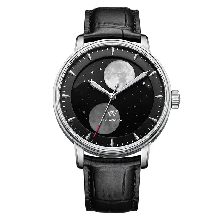 WM Watch Automatic Mechanical Watches Men Lunar Moon Phase Sapphire Waterproof Man Luminous Twin Moons Welly Merck Watch WM142 Inspirational Watches