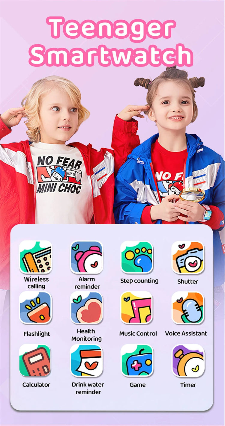 Multifunctional HD Touch Screen Music Games Kids Smartwatch Inspirational Watches
