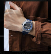 MEGIR Skeleton Dial Men Mechanical Watch Silicone Strap 316 Stainless Steel Case 50M Waterproof Automatic Wristwatches Men&