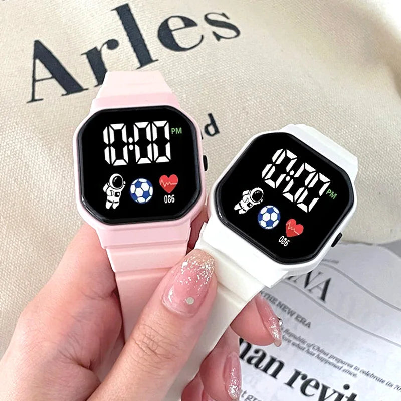 Waterproof LED Digital Kids Sport Watch Silicone Strap Inspirational Watches