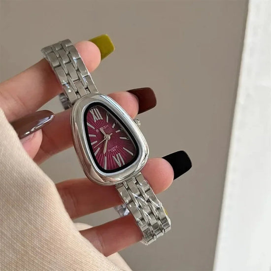 Brand Women Watch Snake Head Dial Ladies Quartz Watches Droplet Shaped Roman Numeral Watches for Women Relojes Para Mujer Inspirational Watches