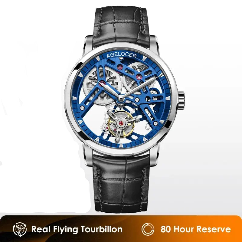 Tourbillon Luxury Skeleton Manual Mechanical Inspirational Watches