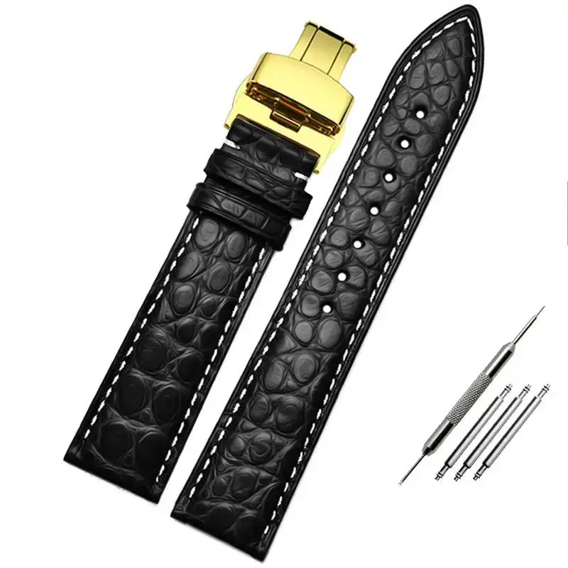 Premium Crocodile-Pattern Leather Watch Strap