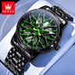 Spinning skeleton luminous stainless steel Watch Inspirational Watches