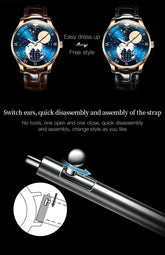 Moon Phase Starry Sky Japan Automatic Mechanical Wristwatch Inspirational Watches