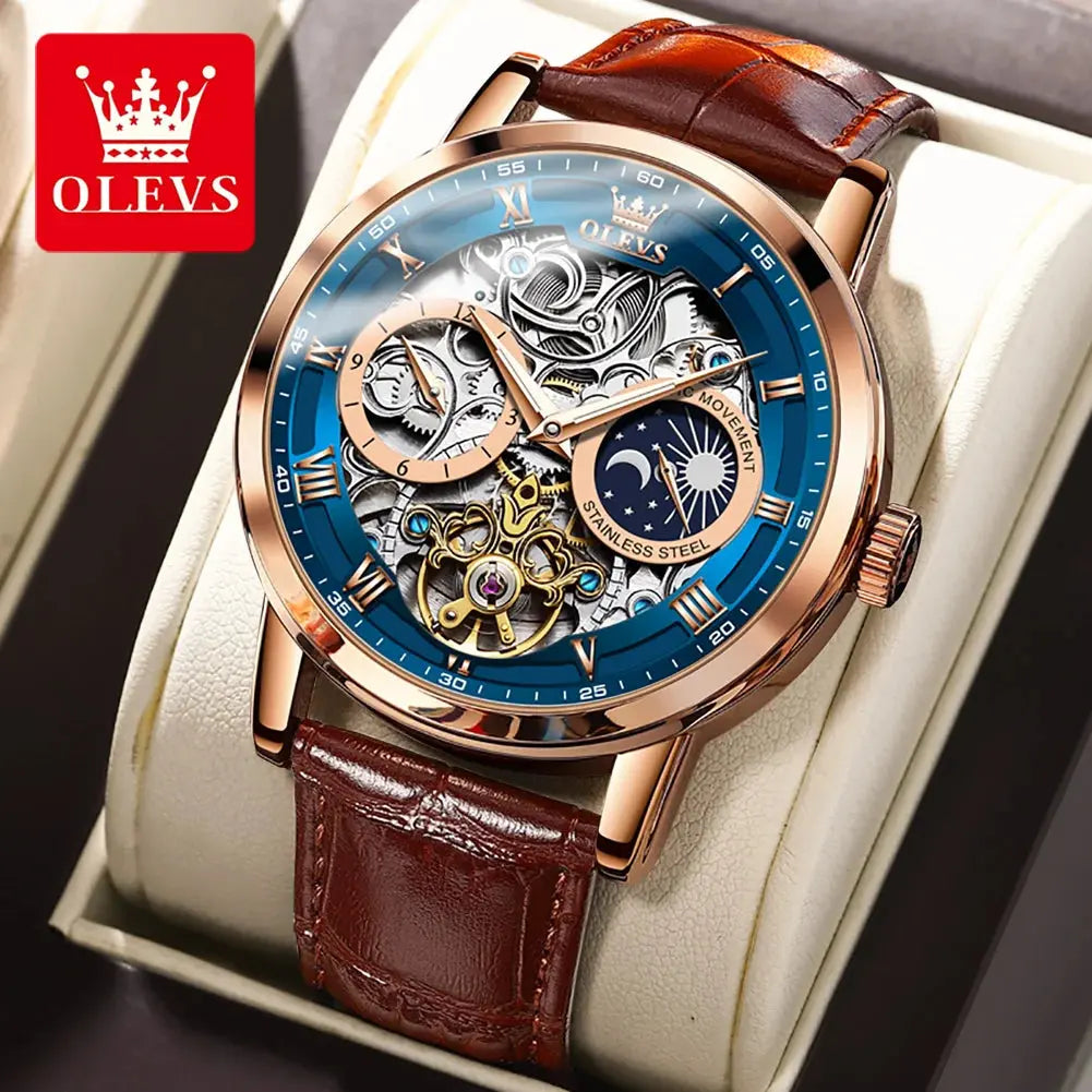 Skeleton Moon Phase Automatic Tourbillon Watch Inspirational Watches
