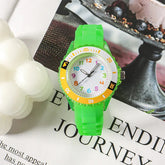 Analog Kids Watch Silicone Band Colorful Number Inspirational Watches