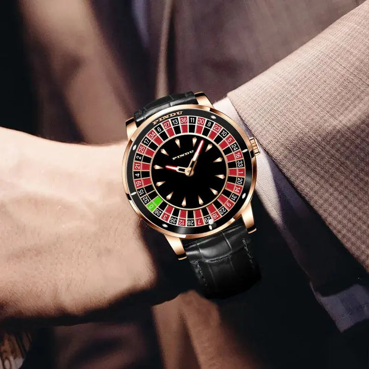 Design Automatic Mechanical Watch Movement Rotating Dial Roulette Watch - Inspirational Watches