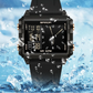 SANDA 6273 Wristwatch Square Dual Time Man Electron Analog Watch for Men Women Waterproof Count Down Timer Digital World Time Inspirational Watches