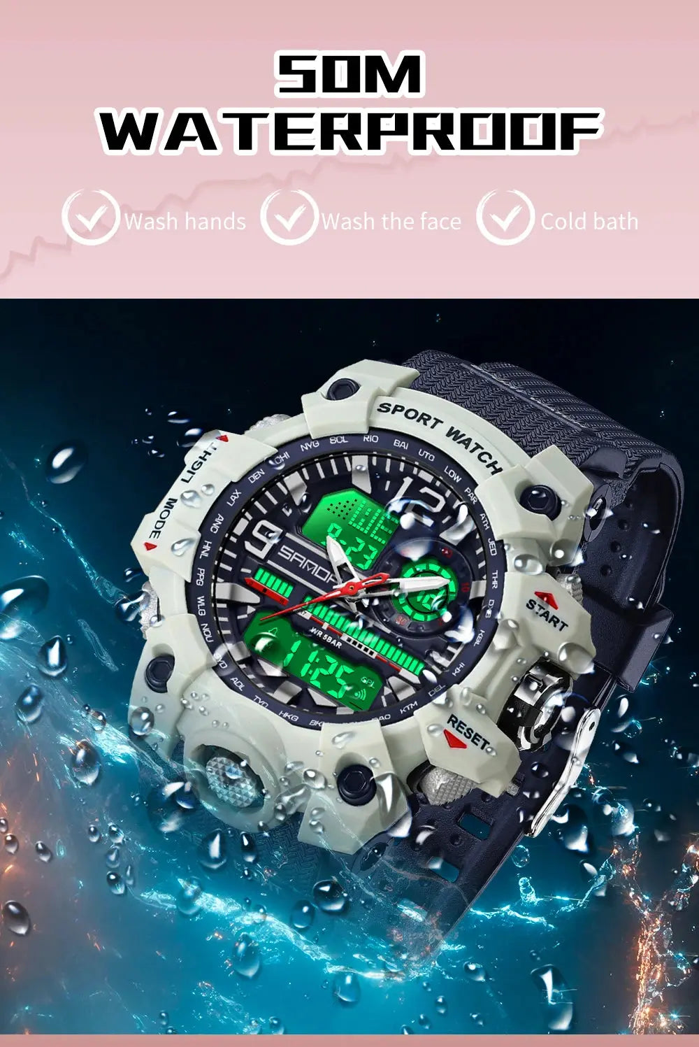 LED Digital Sport Watch Waterproof Inspirational Watches