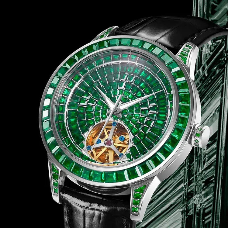 Diamonds Face Tourbillon Mechanical Luminous Waterproof Mechanical Inspirational Watches