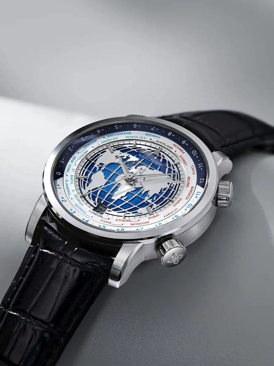 World Time Luxury Business Formal Automatic Mechanical Inspirational Watches