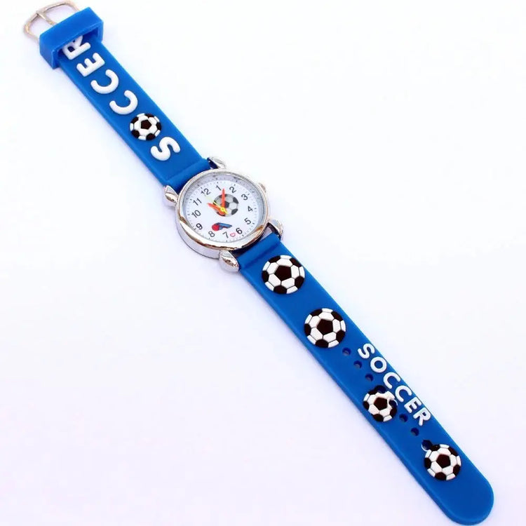 Sport Football Style 3D Watch Silicone Band Children Quartz Watch Boy Watch Girls Watch Cartoon Analog Wristwatch Inspirational Watches