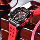 Waterproof Luminous Fashionable Automatic Mechanical Skeleton Watch rubber strap Inspirational Watches