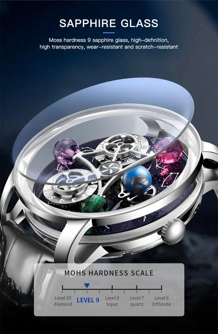 PINDU Design Starry Twelve Constellations Mechanical Watch Sapphire Waterproof Men Mechanical Wristwatches Miyata 8215 Movement Inspirational Watches