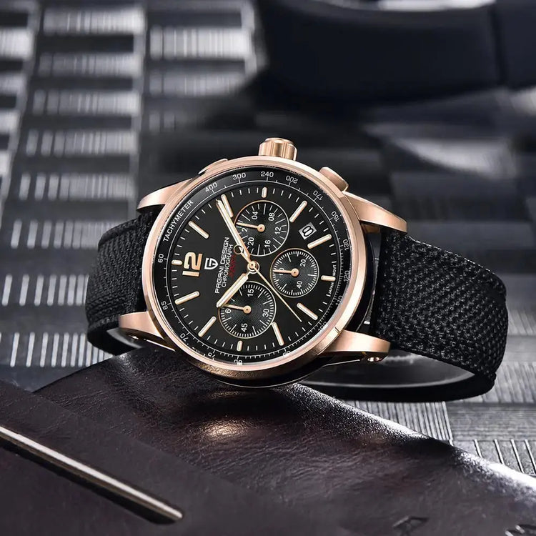 Chronograph Japan Vk63 Sport Quartz Wristwatch Sapphire Date 100m Waterproof - Inspirational Watches