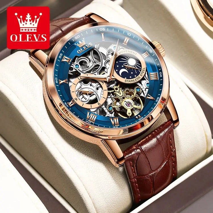 Skeleton Moon Phase Automatic Tourbillon Watch Inspirational Watches