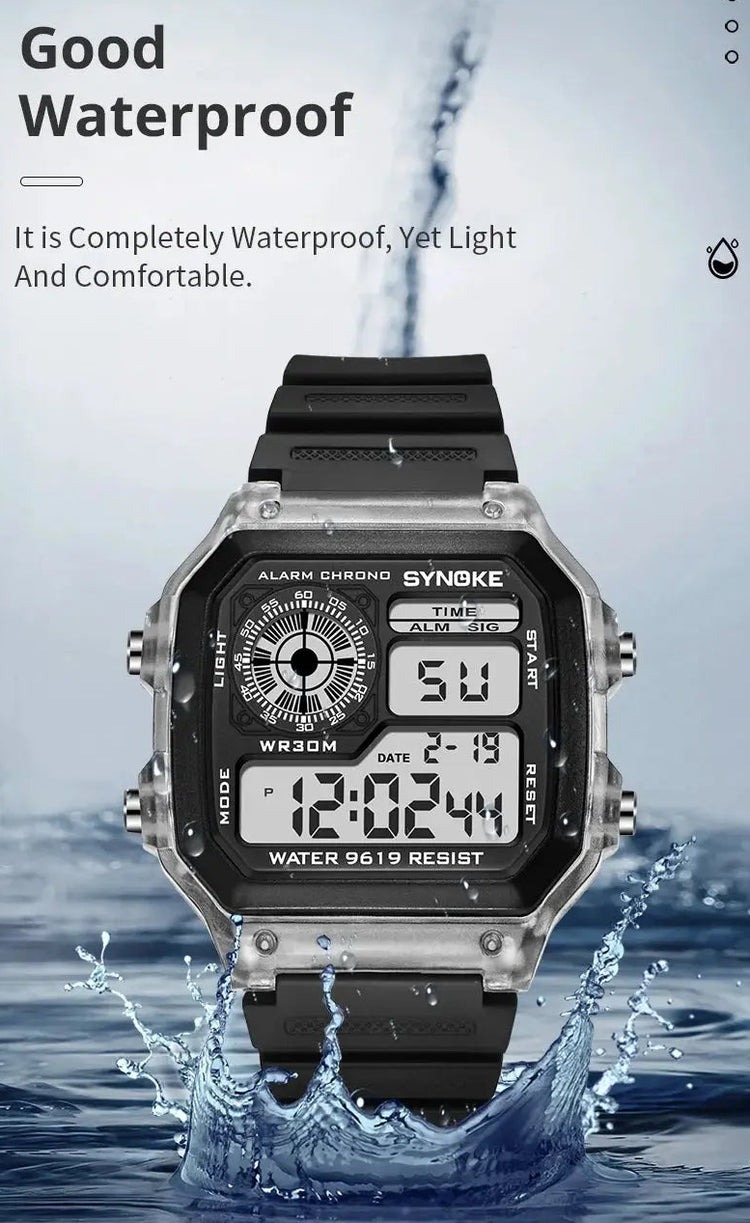 Digital Sports Luminous Multifunction Waterproof watch Inspirational Watches
