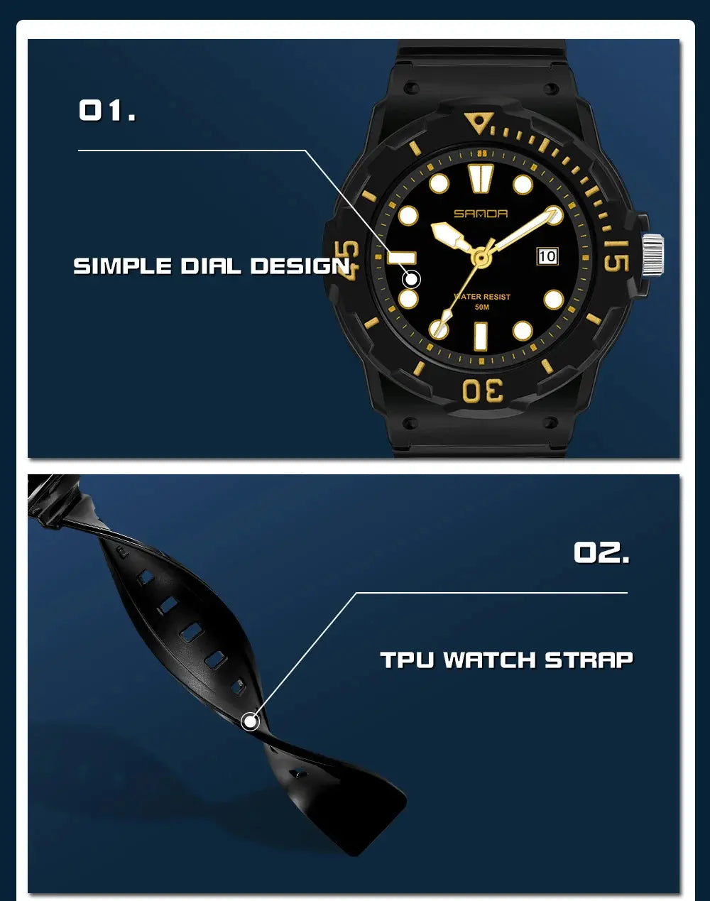Multifunctional Electronic Waterproof Sports Watch Inspirational Watches